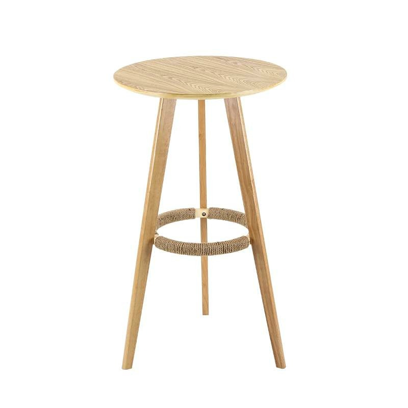 A+Solid wood high table simple small round table coffee table home bar table bar table and chair combination