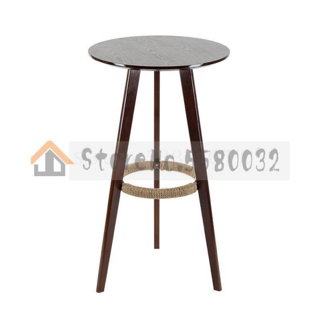 A+Solid wood high table simple small round table coffee table home bar table bar table and chair combination