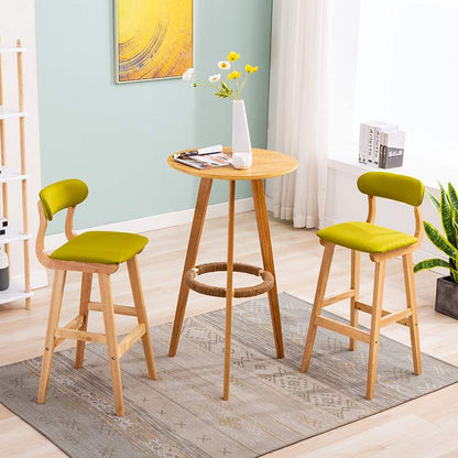 A+Solid wood high table simple small round table coffee table home bar table bar table and chair combination