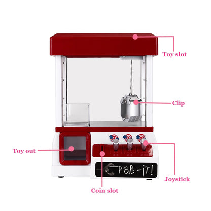 ABS Plastic Arcade Candy Grabber Machine Toy Motorized Claw Game Kids Fun Crane Gadget Portable Coin Operated Game Entertainment