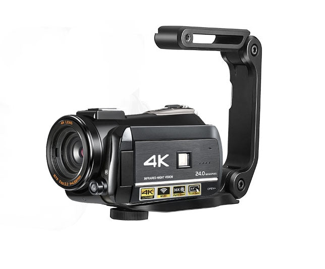 AC3 Digital Video Camera 4K UHD 24MP Camcorder 3.0" LCD with 1pcs Batteries+Extra 0.39X Lens+Microphone+Lens Hood