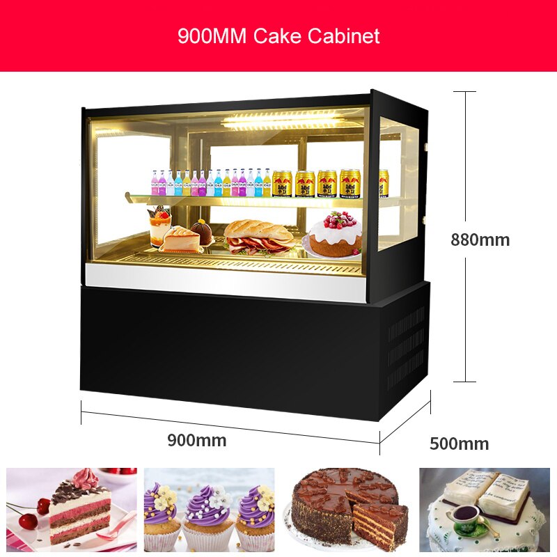 AIHAOSI Commercial Desktop Right Angle Cake Cabinet Refrigerator Freezer Fresh Keeping Bread Dessert Milk Tea Glass Door Fridge Retail Store Supplies
