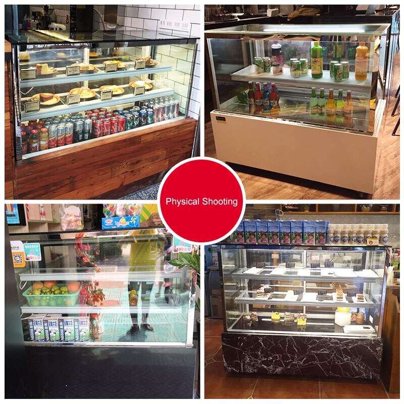 AIHAOSI Commercial Desktop Right Angle Cake Cabinet Refrigerator Freezer Fresh Keeping Bread Dessert Milk Tea Glass Door Fridge Retail Store Supplies