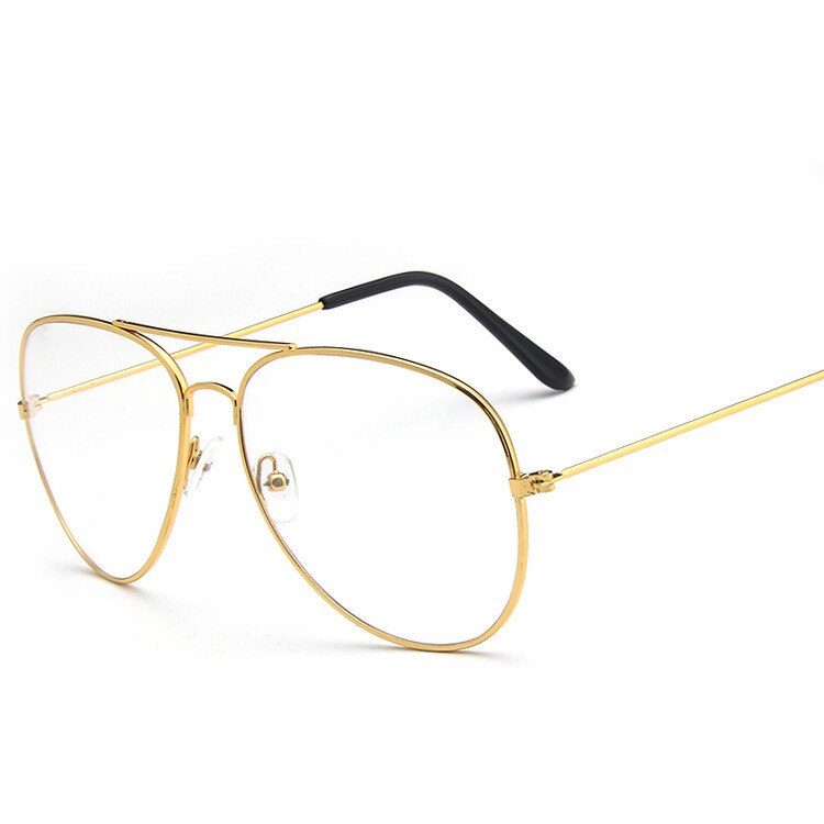 AIMISUV Retro Clear Lens Glasses Women Metal Frame Plain Glasses Spectacles Myopia Eyewear Optical  Frame Transparent Lens