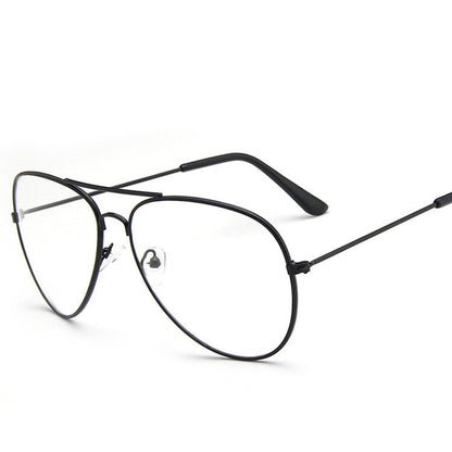 AIMISUV Retro Clear Lens Glasses Women Metal Frame Plain Glasses Spectacles Myopia Eyewear Optical  Frame Transparent Lens