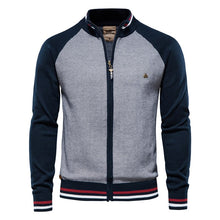 Cargar imagen en el visor de la galería, AIOPESON Spliced Zipper Cardigan Men Streetwear Casual High Quality Cotton Sweater Men Winter Fashion Brand Cardigans for Men
