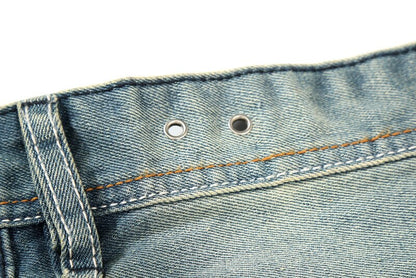 AIRGRACIAS Men's Classic Jeans Blue Color Cotton Ripped Hole Jeans For Men Brand Designer Biker Jean Long Pants