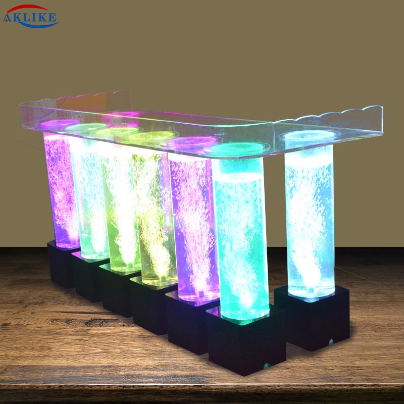 AKLIKE dj light with lights led acrylic dj table bar table for bar, dj equipment DJ booth dj laptop stand dj laser lights