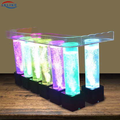 AKLIKE dj light with lights led acrylic dj table bar table for bar, dj equipment DJ booth dj laptop stand dj laser lights
