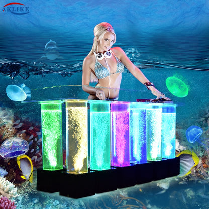 AKLIKE dj light with lights led acrylic dj table bar table for bar, dj equipment DJ booth dj laptop stand dj laser lights