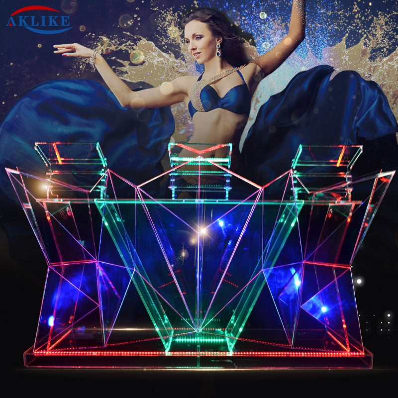 AKLIKE factory sells nightclub beauty disc table DJ booth colorful illuminated desktop creative bar table multi-function table