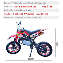 Cargar imagen en el visor de la galería, ALWAYSME 49CC/50CC 2-Stroke Gasoline Power Kids Dirt Pit Bike, Kids Motorcycle
