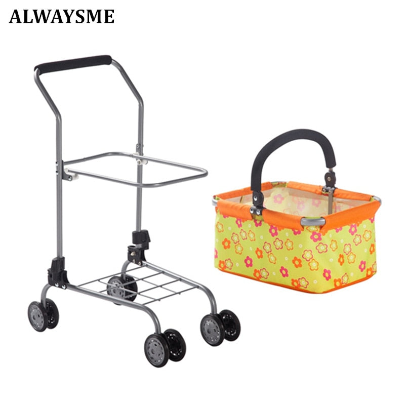 ALWAYSME Foldable Kids Shopping Cart With Bag