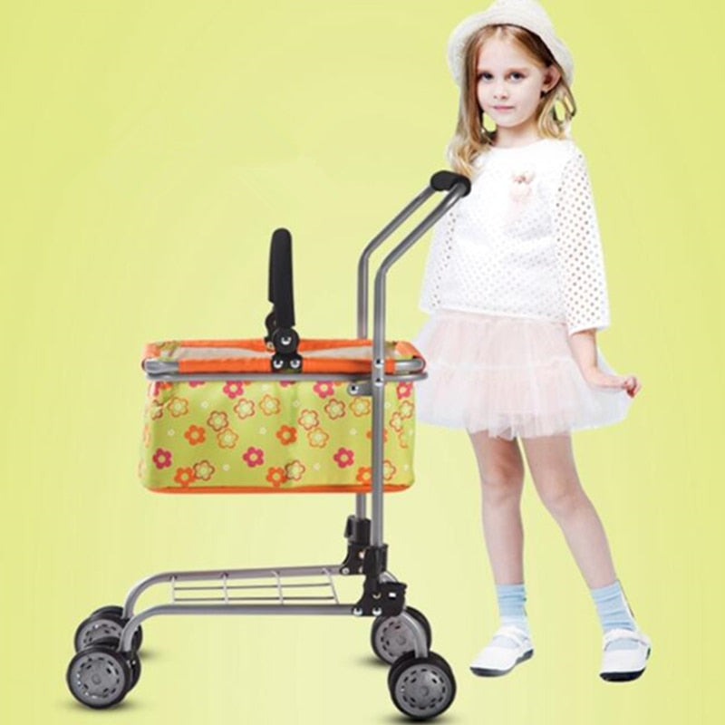 ALWAYSME Foldable Kids Shopping Cart With Bag