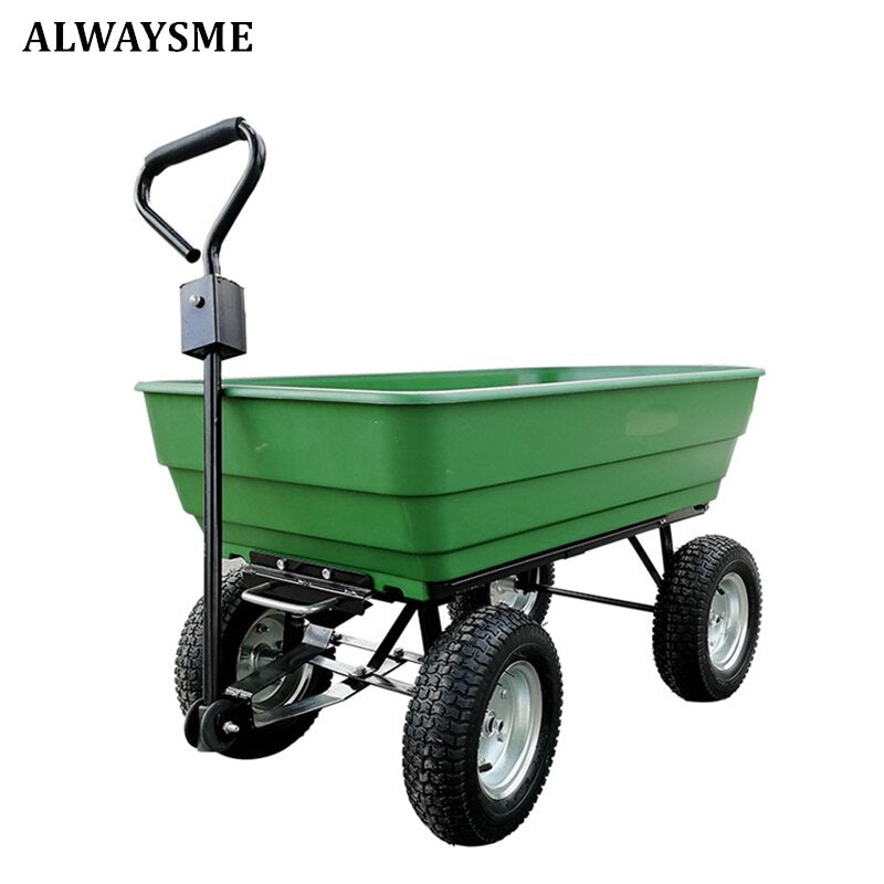 ALWAYSME Multipurpurse Utility Wagon Yard Dump Cart Shopping TrolleyCart Hand Cart HandTruck For Shopping,Cargo,Pet,Kids,Baby