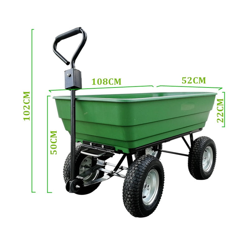 ALWAYSME Multipurpurse Utility Wagon Yard Dump Cart Shopping TrolleyCart Hand Cart HandTruck For Shopping,Cargo,Pet,Kids,Baby