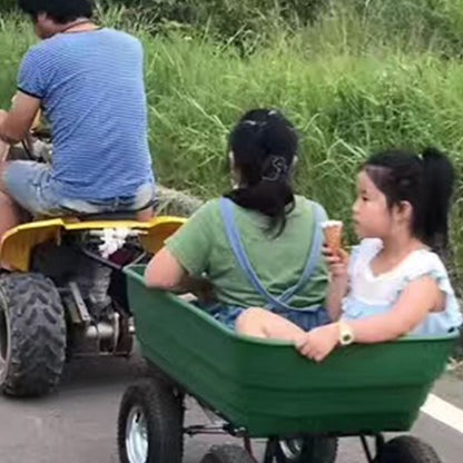 ALWAYSME Multipurpurse Utility Wagon Yard Dump Cart Shopping TrolleyCart Hand Cart HandTruck For Shopping,Cargo,Pet,Kids,Baby