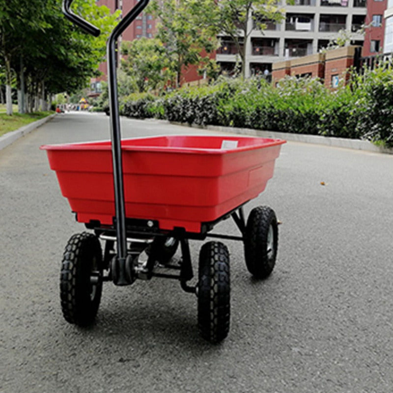 ALWAYSME Multipurpurse Utility Wagon Yard Dump Cart Shopping TrolleyCart Hand Cart HandTruck For Shopping,Cargo,Pet,Kids,Baby