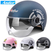 将图片加载到图库查看器，ANDES Electric Motorcycle Helmet Dual &amp; Single Lens Visors Moto Helmet Bicycle Men Women Summer Scooter Moto Casco
