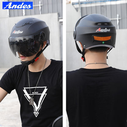 ANDES Electric Motorcycle Helmet Long & Short visor Moto Helmet Bicycle Men Women Summer Scooter Moto Casco