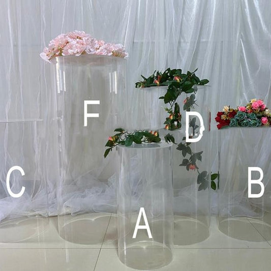 Acrylic Clear  Wedding Pedestal Cylinders Pillar Acrylic Wedding Plinths Display Cube Stand for Wedding & Party  yudao652