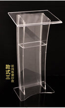 Charger l&#39;image dans la galerie, Acrylic Podiums Pulpits Lectern/ Podium / Rostrum Acrylic Church Lectern Clear Acrylic Church Pulpit Wooden Podium Modern Pulpit
