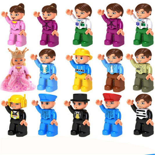 Action Figures Big Size Toy City Princess Pirate Policemen Family Series Building Blocks Compatible Brand Duploes Education Toy Lego. Men and Women Characters