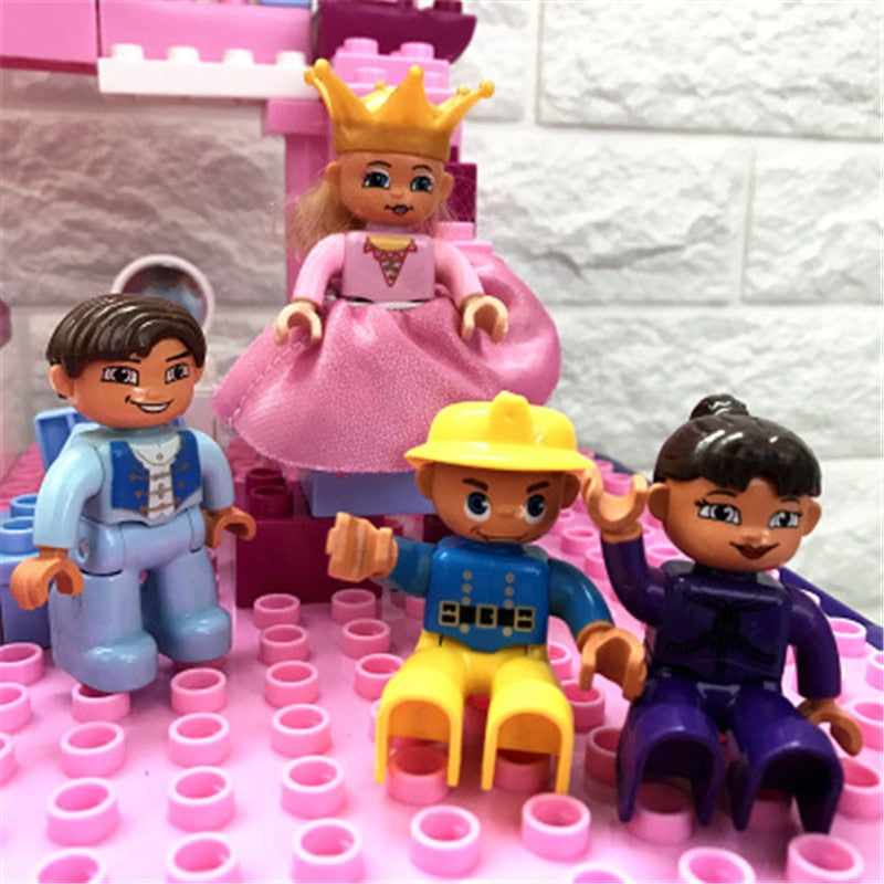 Action Figures Big Size Toy City Princess Pirate Policemen Family Series Building Blocks Compatible Brand Duploes Education Toy Lego. Men and Women Characters