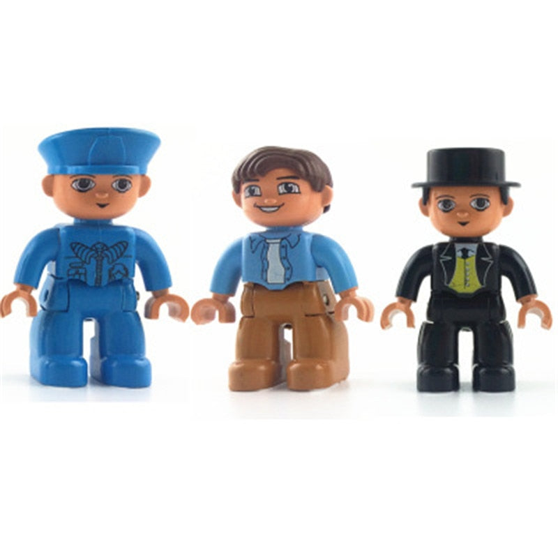 Action Figures Big Size Toy City Princess Pirate Policemen Family Series Building Blocks Compatible Brand Duploes Education Toy Lego. Men and Women Characters