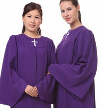 Load image into Gallery viewer, Adult Psalm Long clChurch Choir Robes Clothing Purple &amp; White Robe American European Standard Christian Gown
