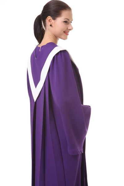 Adult Psalm Long clChurch Choir Robes Clothing Purple & White Robe American European Standard Christian Gown