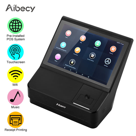 Aibecy 10.1 Inch Touchscreen Register POS Cash with Point of Sale System Support WiFi BT Connection Multilingual System