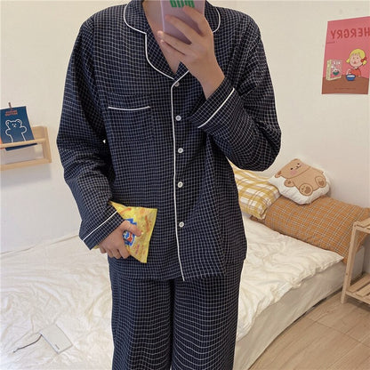 Alien Kitty Loose Nightwear High Quality Sweet 2021 Hot Oversize Plaid Homewear Stylish Lace Chic Suits Casual Pajamas Sets