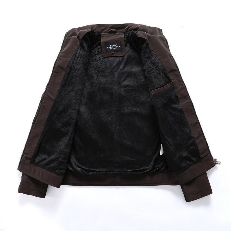 Aliksada 2021 New Trend Leather Jacket Men Casual Embroidery Fleece Coats Male Autumn Winter Fashion Warm Leather Jackets