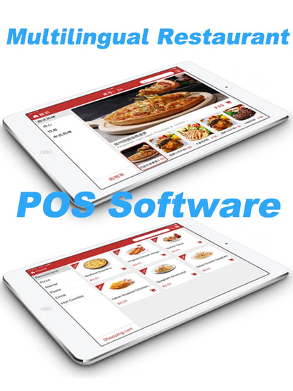 All in one POS Machine 15 inch touch screen with 12 inch customer display come with restaurant retail beauty software