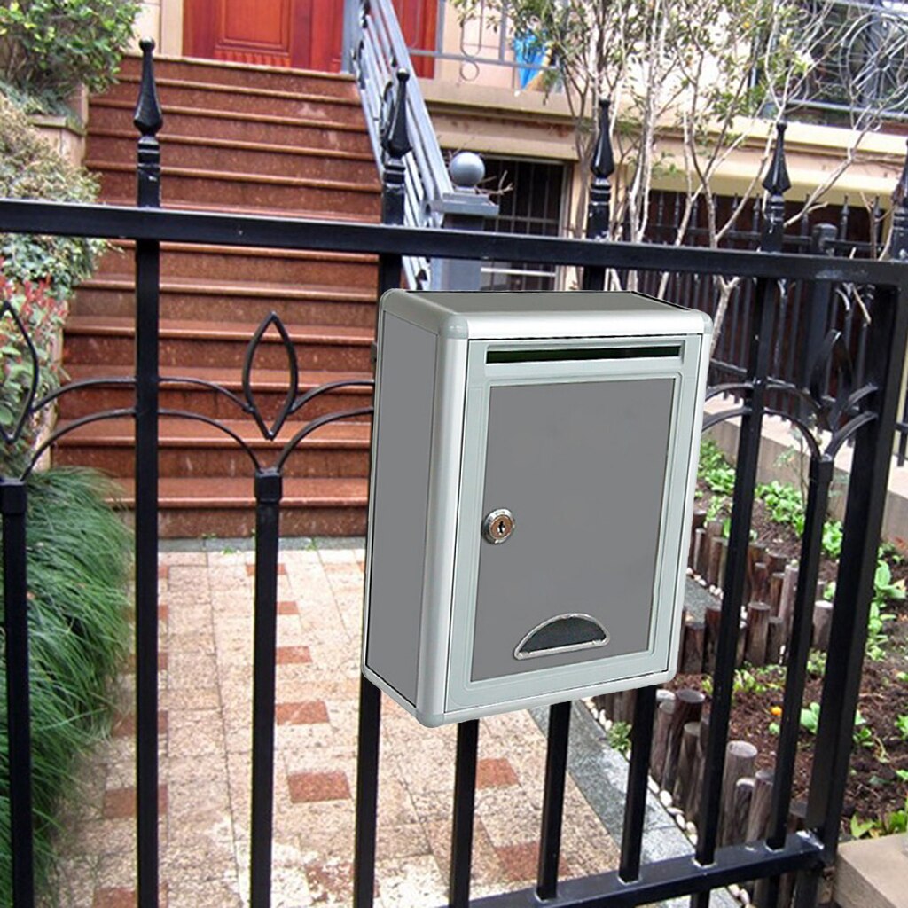Aluminium Alloy Post Mount Parcel Mailbox with Key Lock. Parcel/Suggestion Box