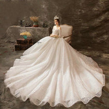 Load image into Gallery viewer, Amanda Design robe de mariee Off Shoulder Beading Three Quarter Sleeve Wedding Dress
