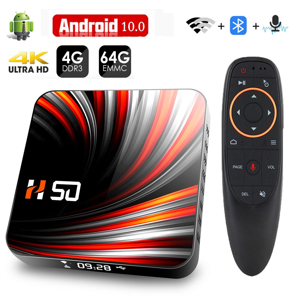 Android TV Box Android 10 4GB 32GB 64GB 4K H.265 Media Player 3D Video 2.4G 5GHz Wifi Bluetooth Smart TV Box Set top box