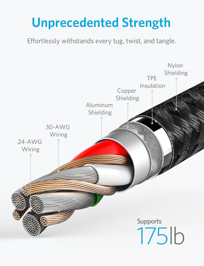 Anker PowerLine+ II Lightning Cable MFi Certified Compatibility with iPhone 11/11 Pro X/8/8 Plus/7/7 Plus/6/6 Plus/5/5s and More