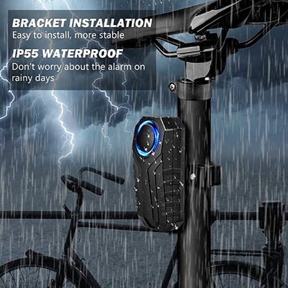 Anti-theft Bicycle Alarm 113dB Vibration Sound Remote Control Waterproof Alarm With Fixed Clip Motorcycle Bicycle Safety System