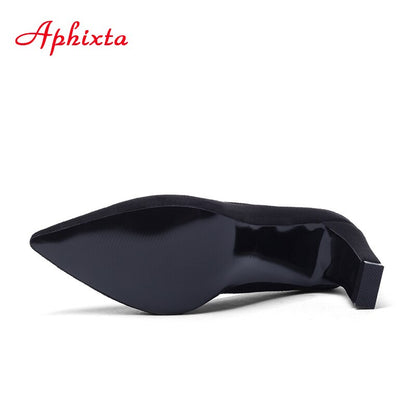 Aphixta Women Pumps Wedding Shoes Woman Official Square High Block Thick Heels Pointed Toe Out Door Women Shoes Size 34-43