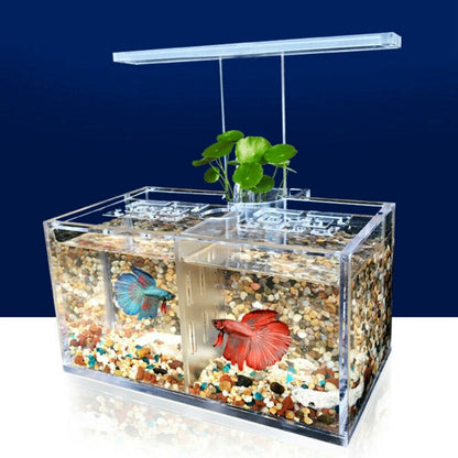 Aquarium LED Acrylic Betta Fish Tank Set Mini Desktop Light Water Pump Filters
