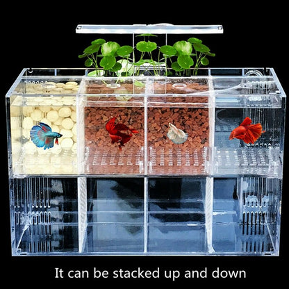 Aquarium LED Acrylic Betta Fish Tank Set Mini Desktop Light Water Pump Filters