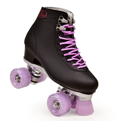 Unisex Artificial Leather Roller Skates Double Line Skates Women Men Adult Two Line Skate Shoes Patines With Four Colours PU 4 Wheels