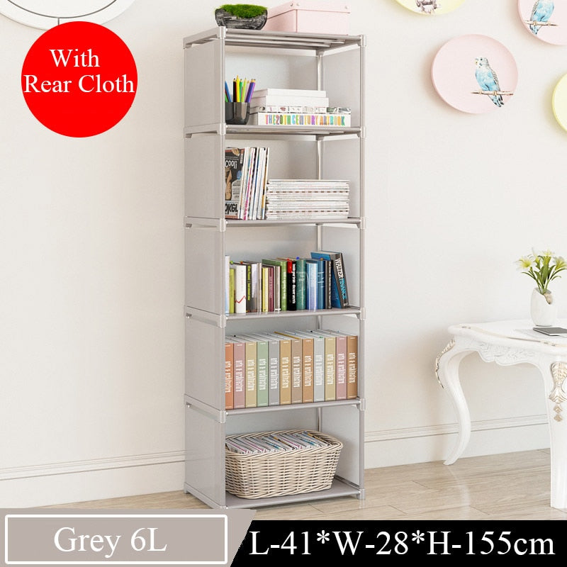 Assemble Bookshelf Non-woven Fabric Storage Rack Table Book Shelf Stand Holder Bookcases Furniture Organizer Shelf for Home