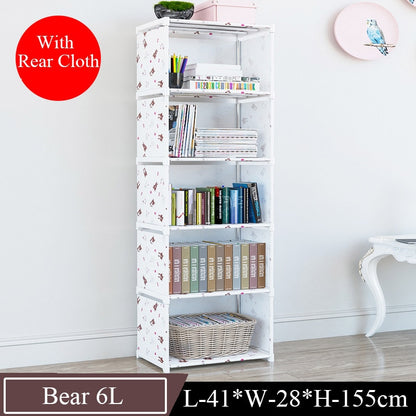 Assemble Bookshelf Non-woven Fabric Storage Rack Table Book Shelf Stand Holder Bookcases Furniture Organizer Shelf for Home