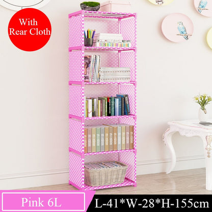 Assemble Bookshelf Non-woven Fabric Storage Rack Table Book Shelf Stand Holder Bookcases Furniture Organizer Shelf for Home
