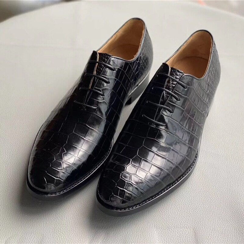 Authentic Real Crocodile Belly Skin Men's Business Dress Shoes Genuine Alligator Leather Handmade Male Lace-up Formal Suit Shoes