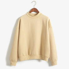 将图片加载到图库查看器，Autumn Casual Harajuku Candy Color Sweatshirts Women Long Sleeve Kpop Turtleneck Tops Pullover Fleece Autumn Sweater. 2050-121
