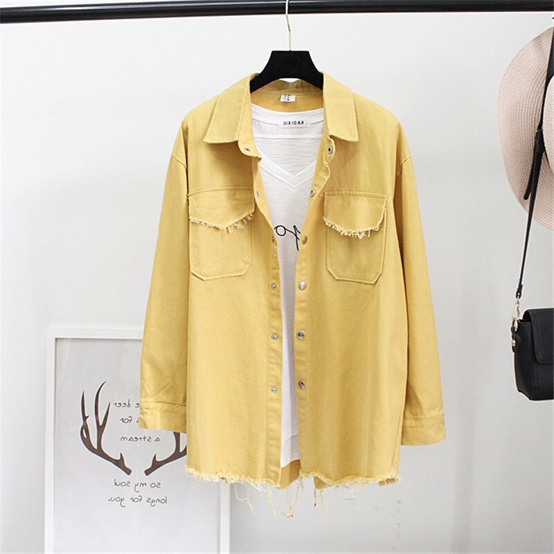 Denim Blouses Women Korea Fashion Loose Nine Quarter Sleeve Shirts Women Tops Jeans Blouse Female Ladies Blusa